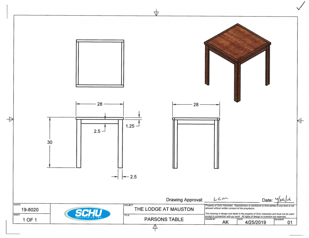 Parsons Table